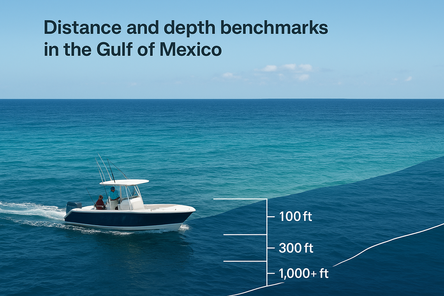Distance and depth benchmarks in the Gulf of Mexico