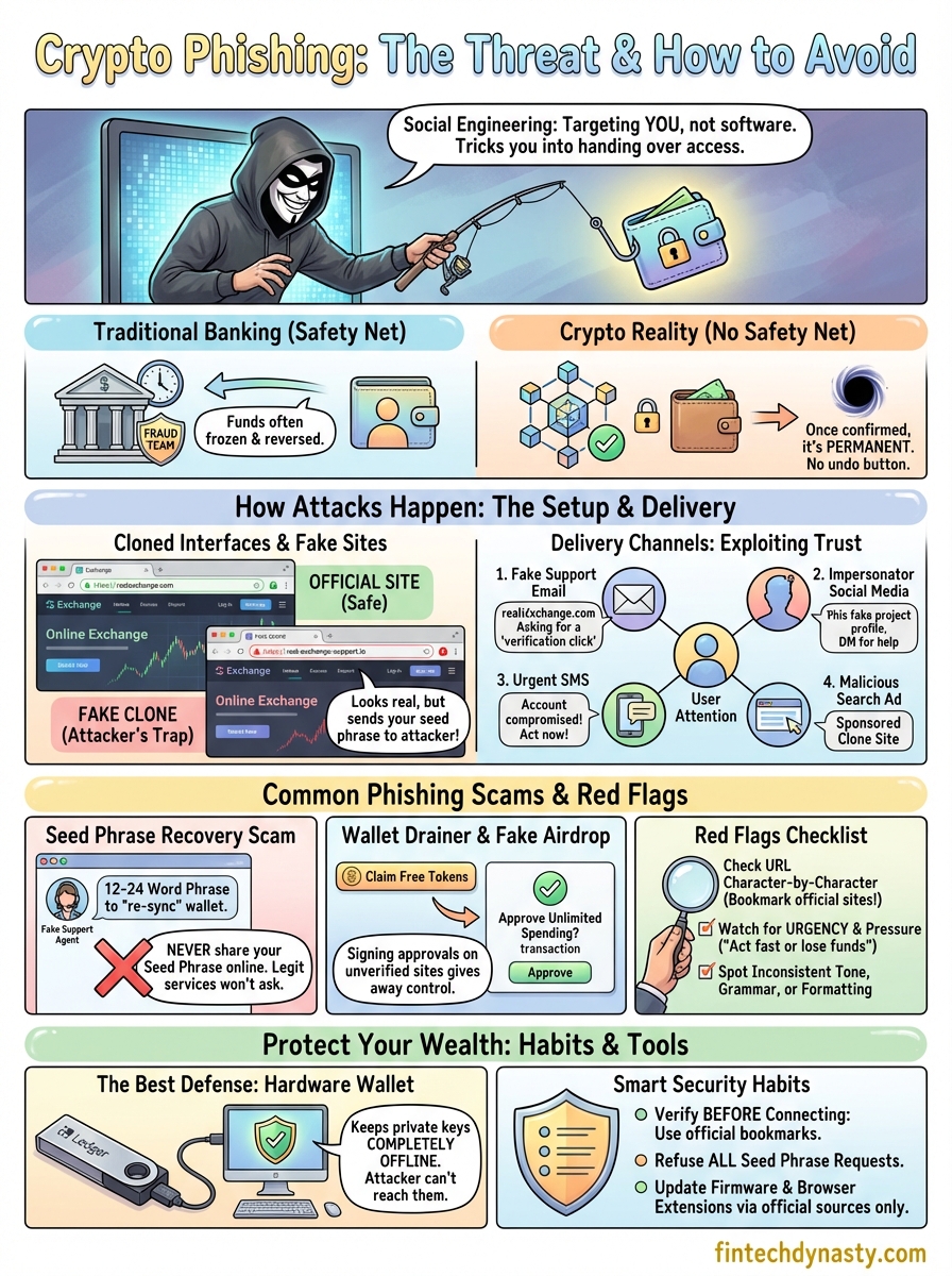 what is phishing in crypto infographic
