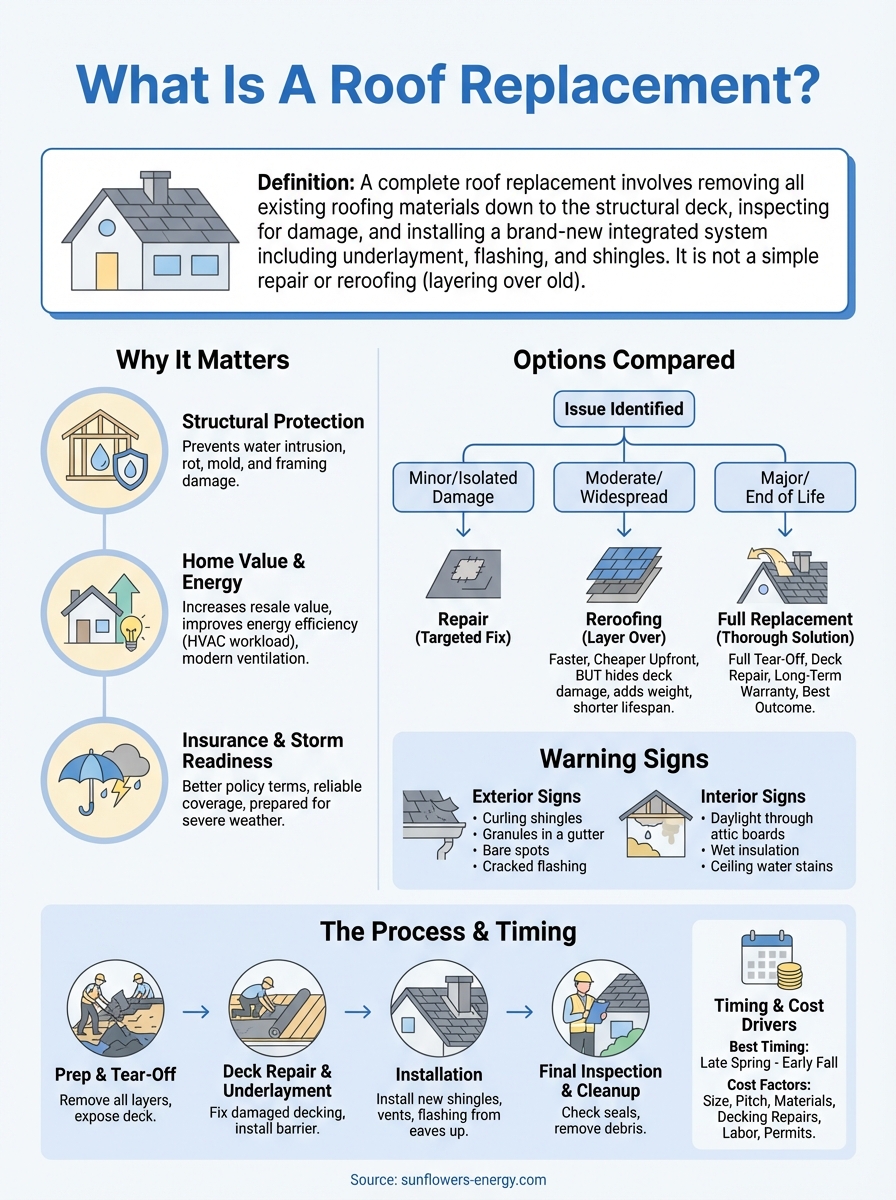 what is a roof replacement infographic