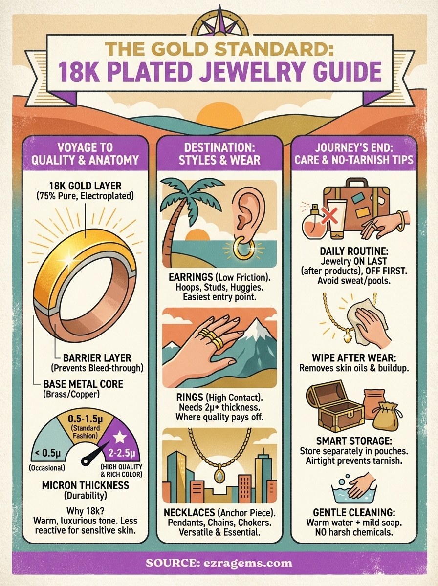 18k gold plated jewelry infographic