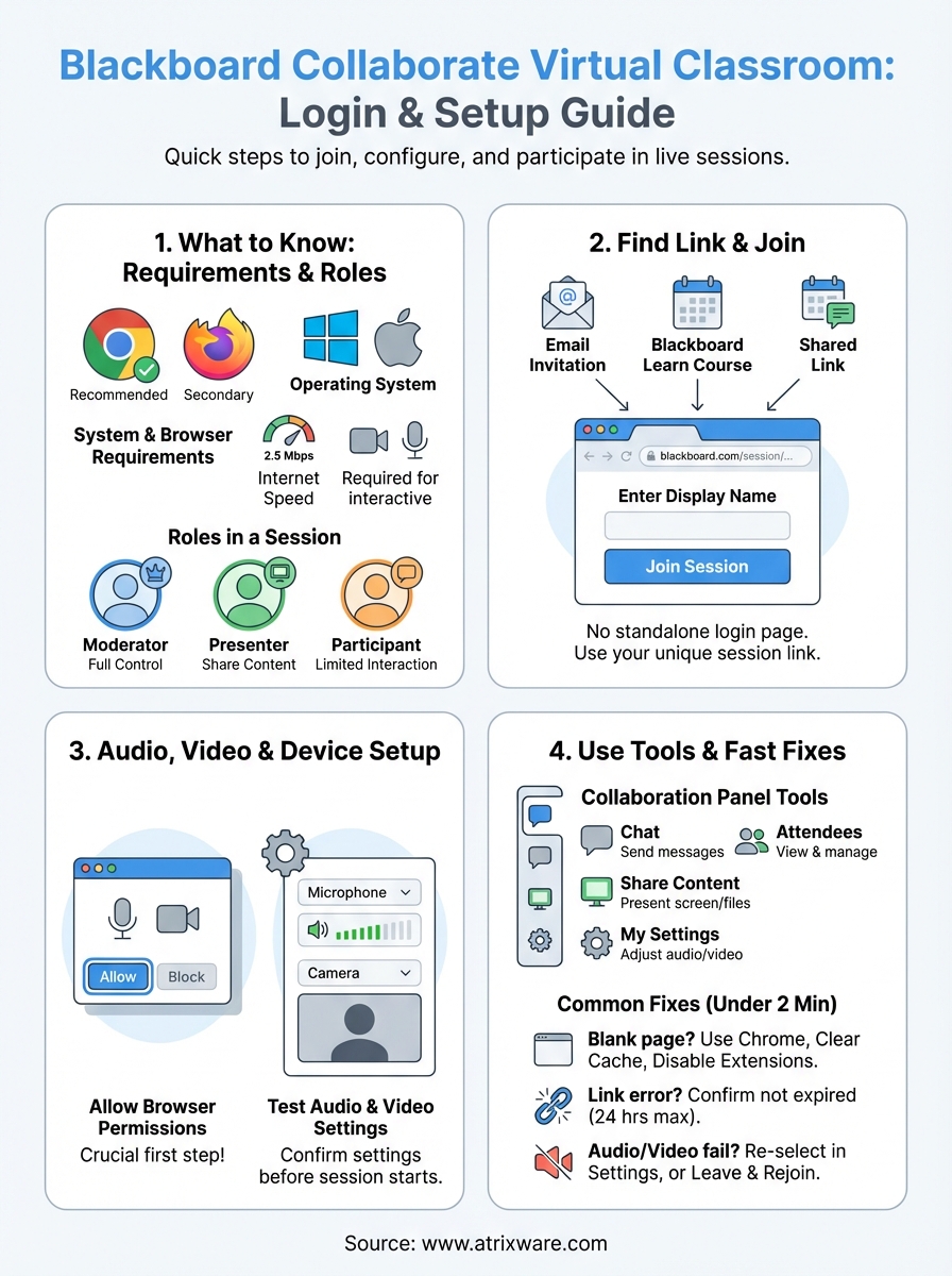 blackboard collaborate virtual classroom infographic