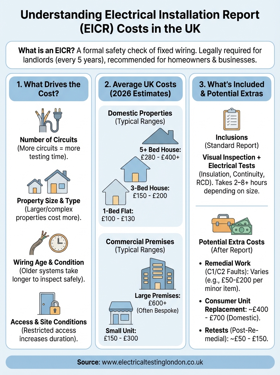 electrical installation report cost infographic