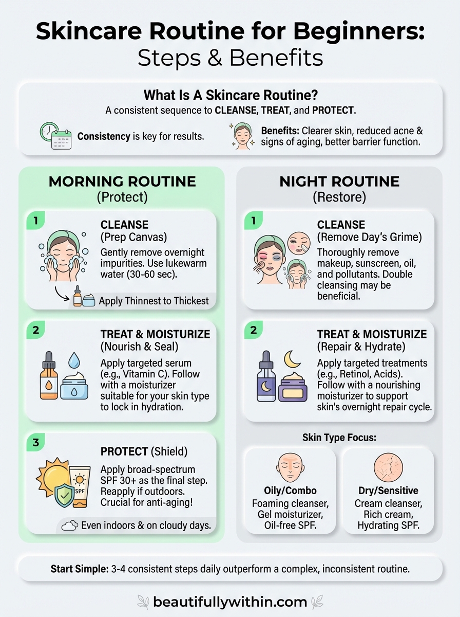 what is a skincare routine infographic