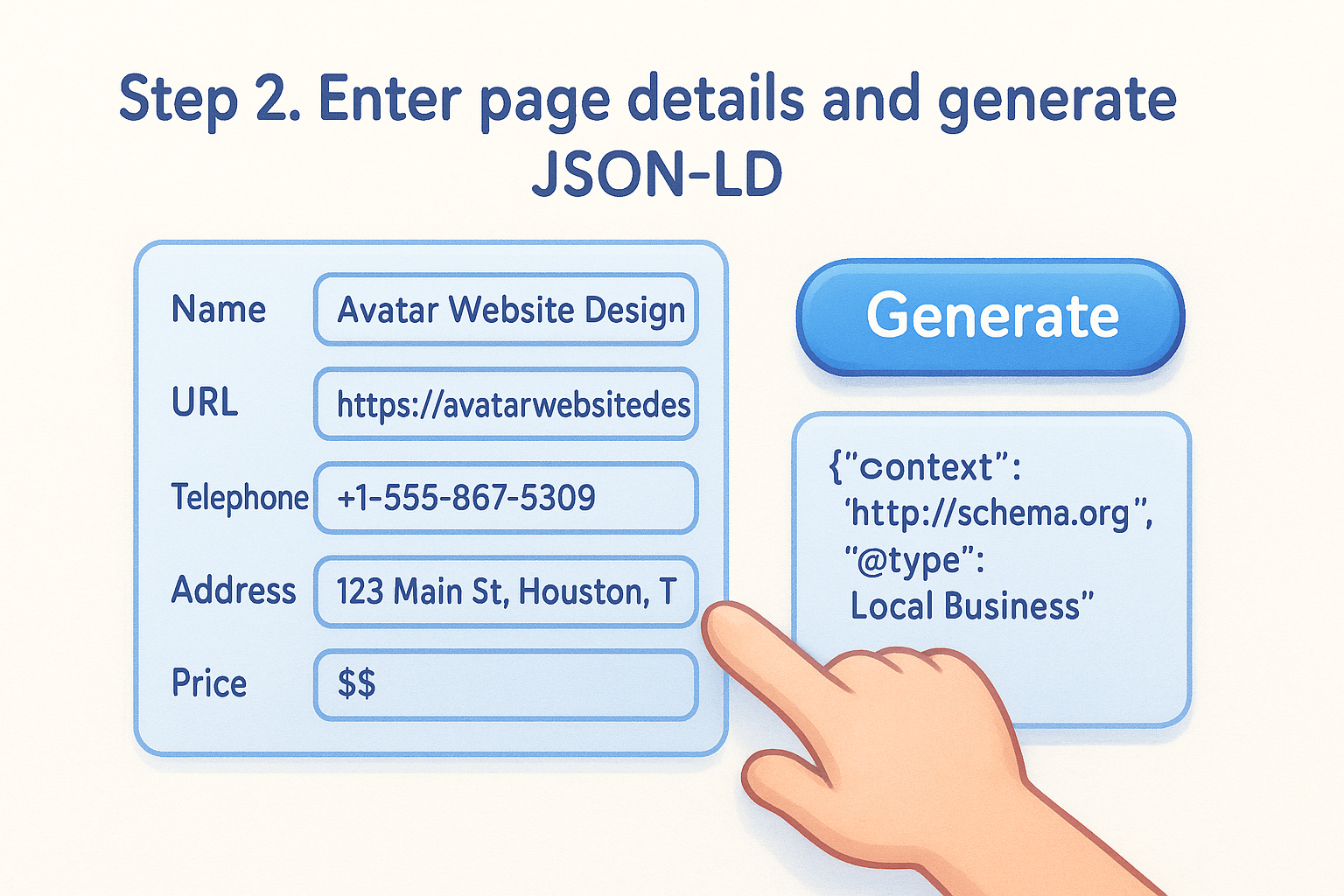 Step 2. Enter page details and generate JSON-LD