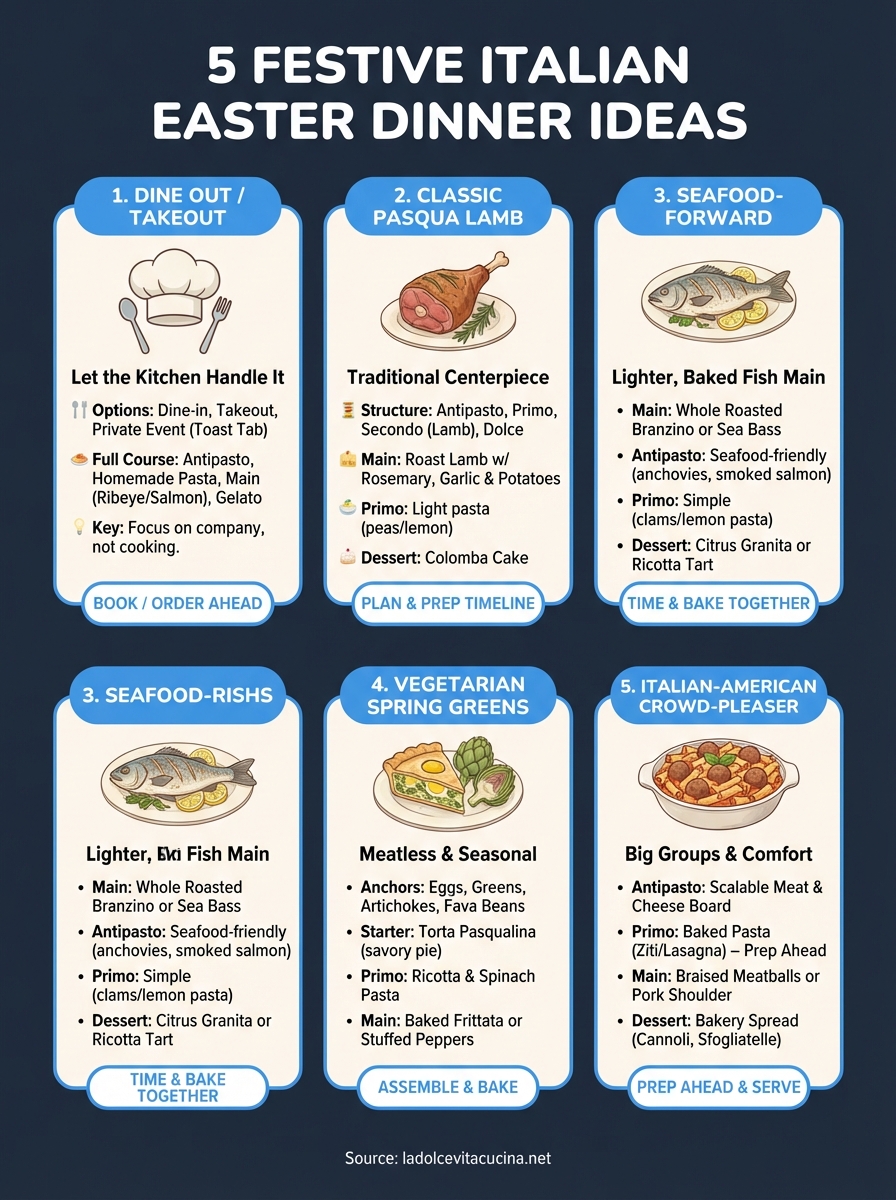 italian easter dinner ideas infographic