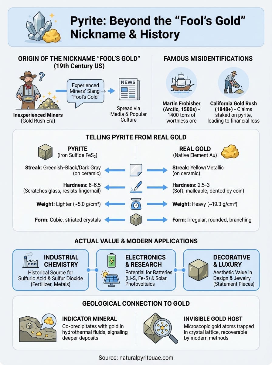 pyrite fool's gold history infographic