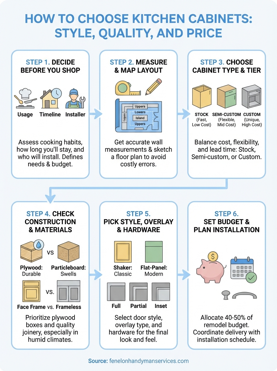 how to choose kitchen cabinets infographic