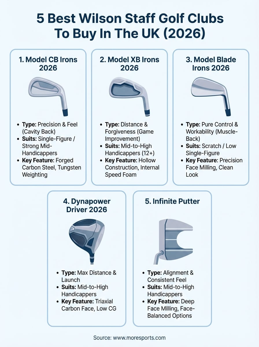 wilson staff golf clubs infographic