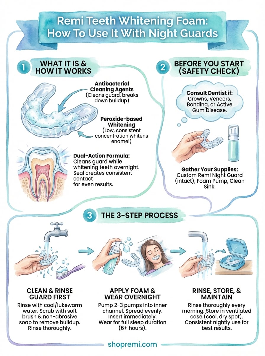 remi teeth whitening foam infographic