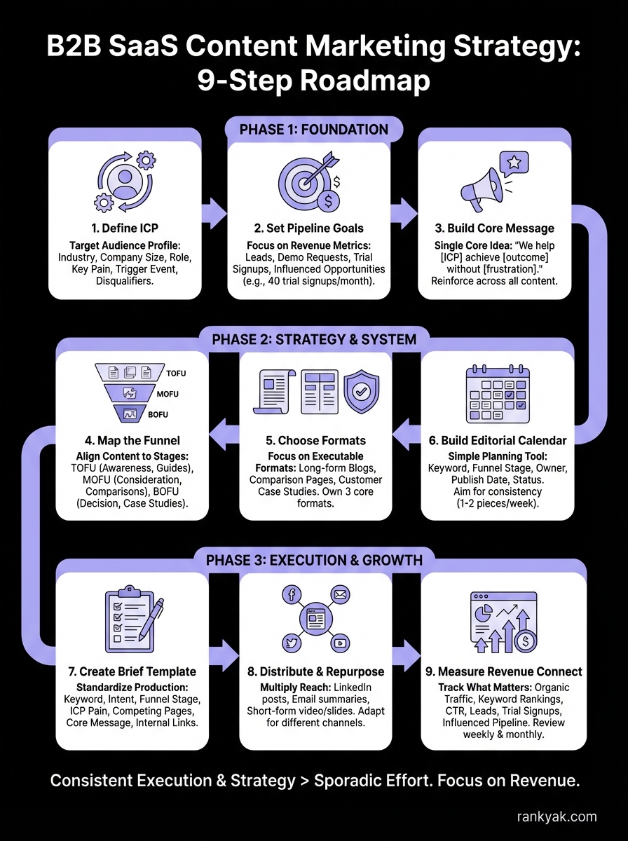 b2b saas content marketing strategy infographic