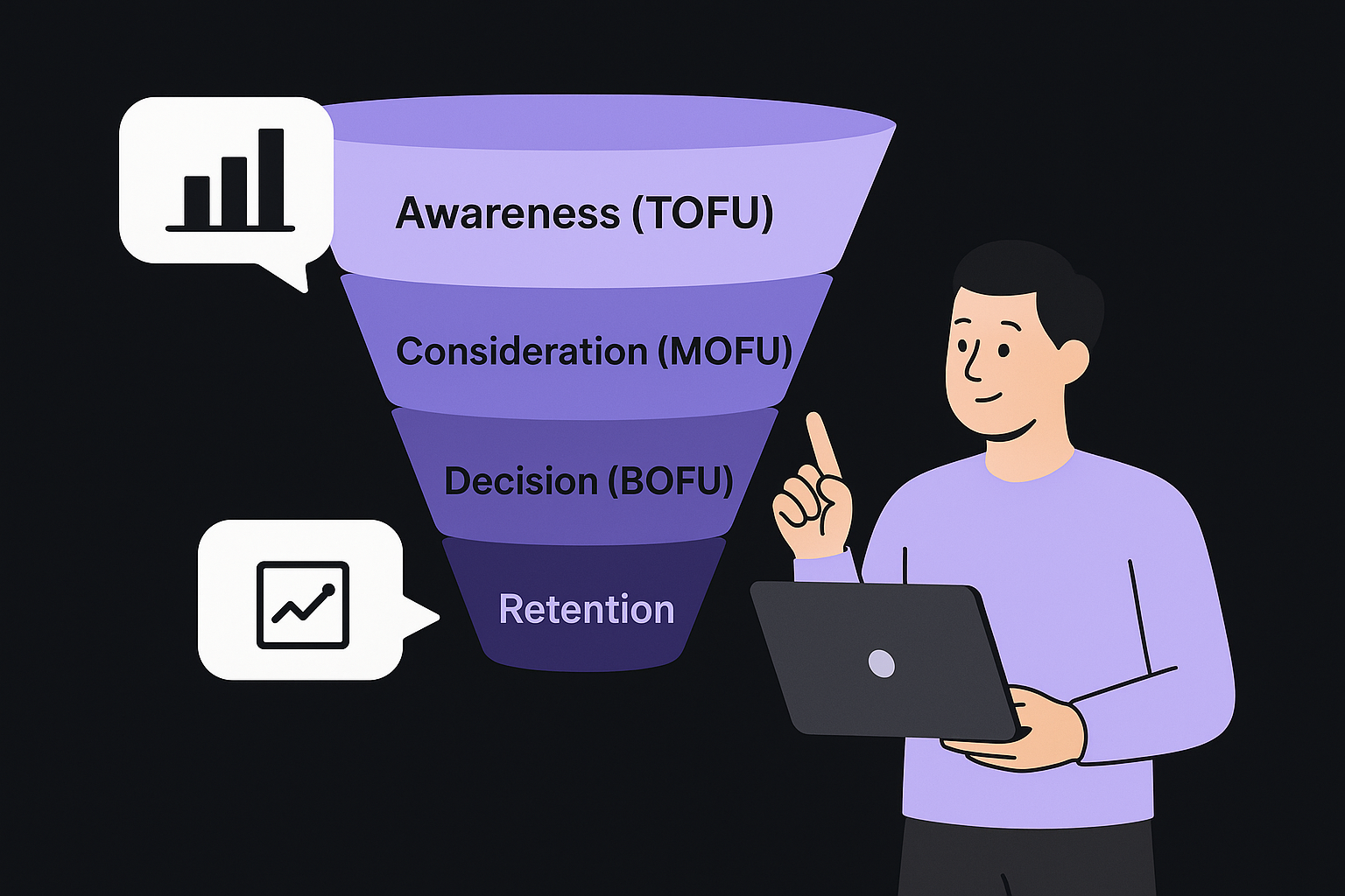 Match metrics to where buyers are in the funnel