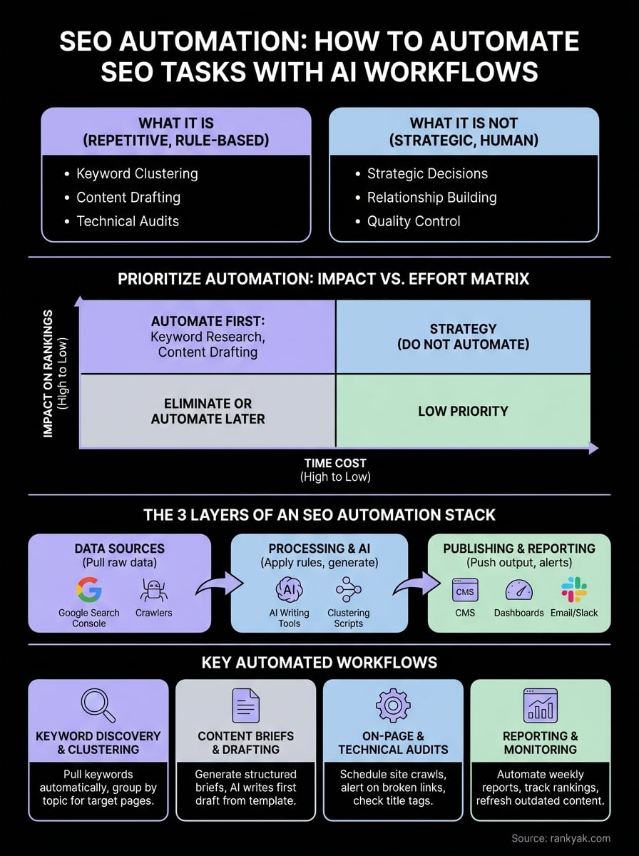 how to automate seo infographic