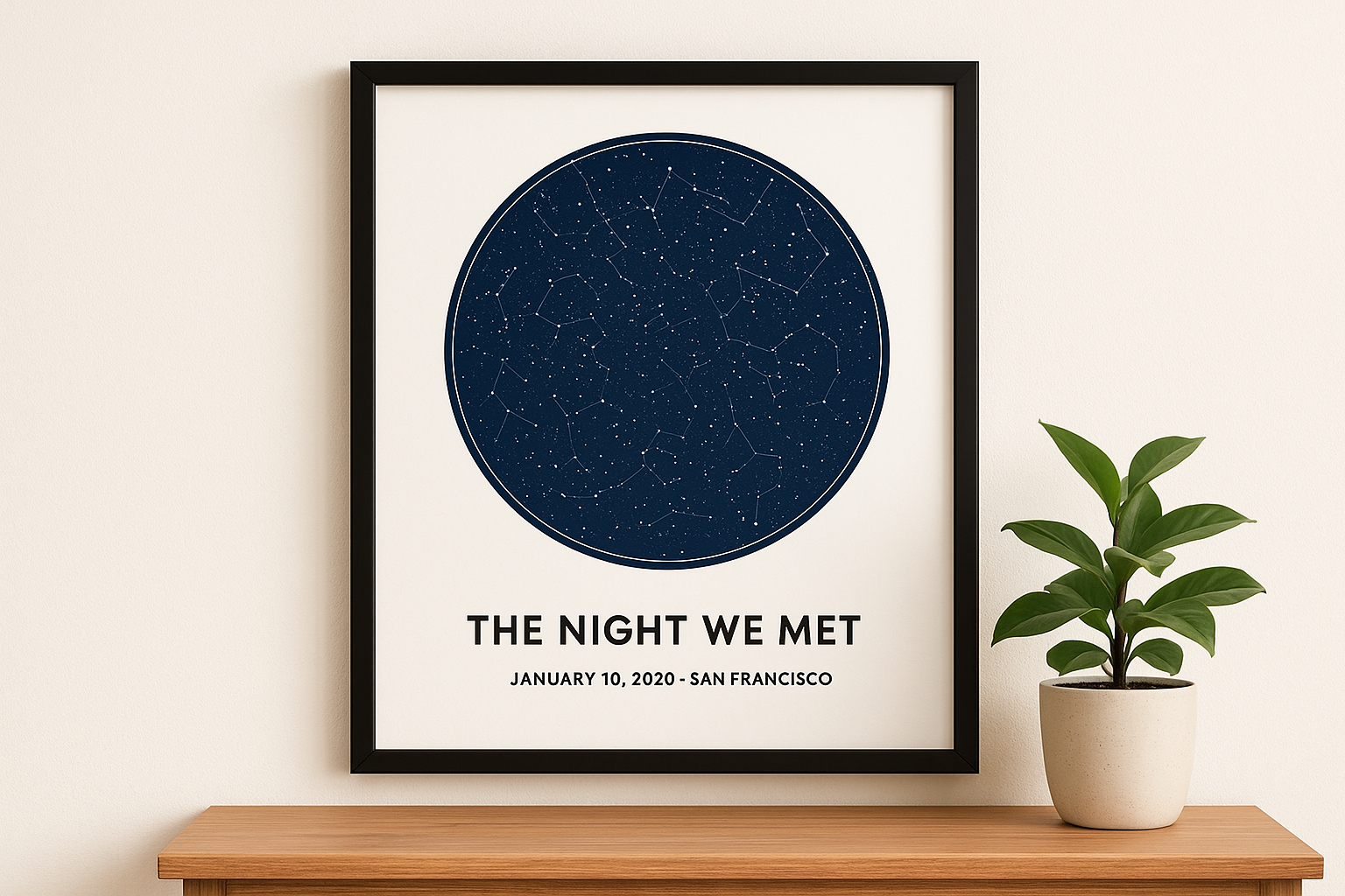7. Custom star map from the night you met