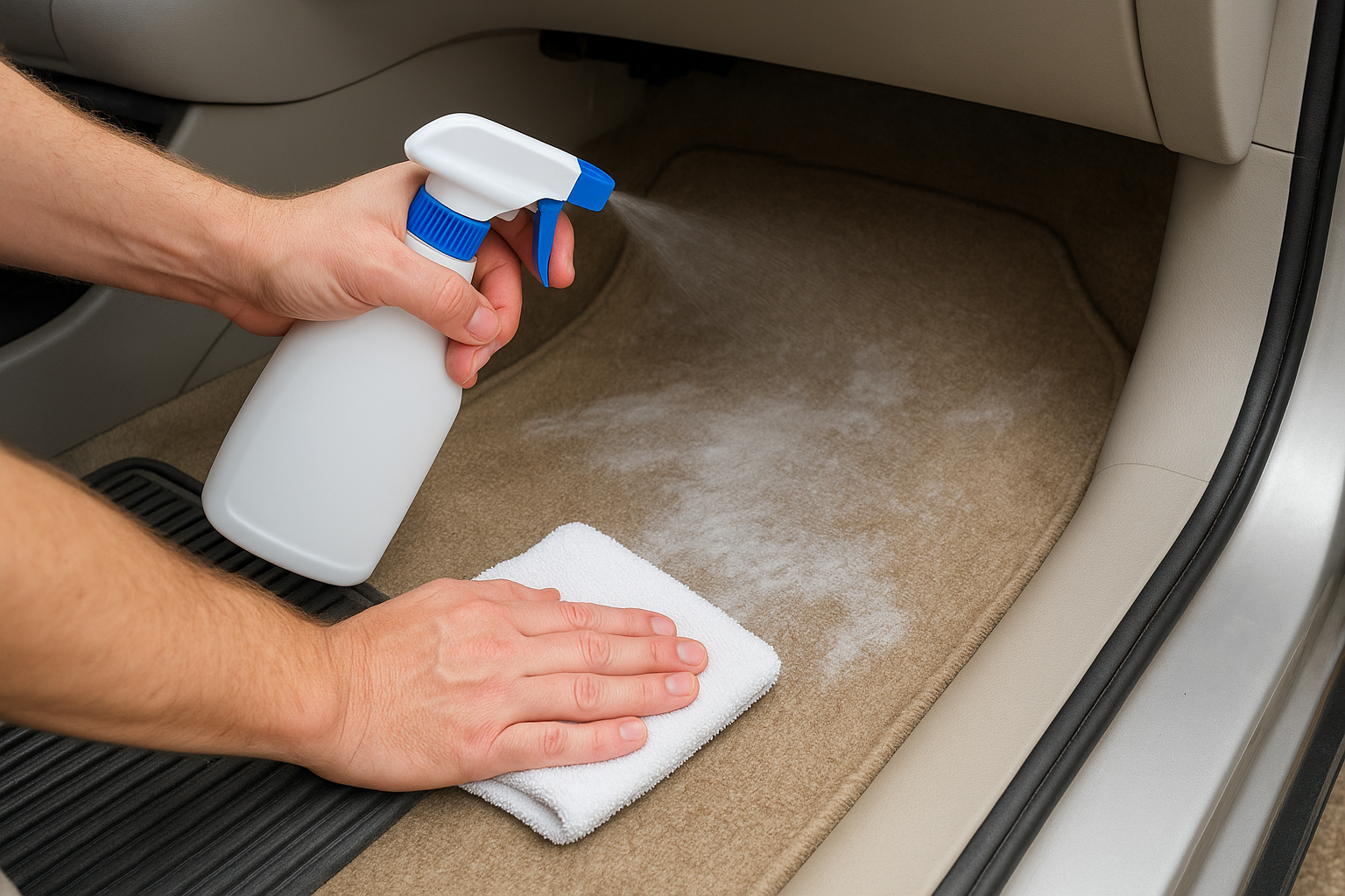 Step 3. Shampoo the carpet without soaking it