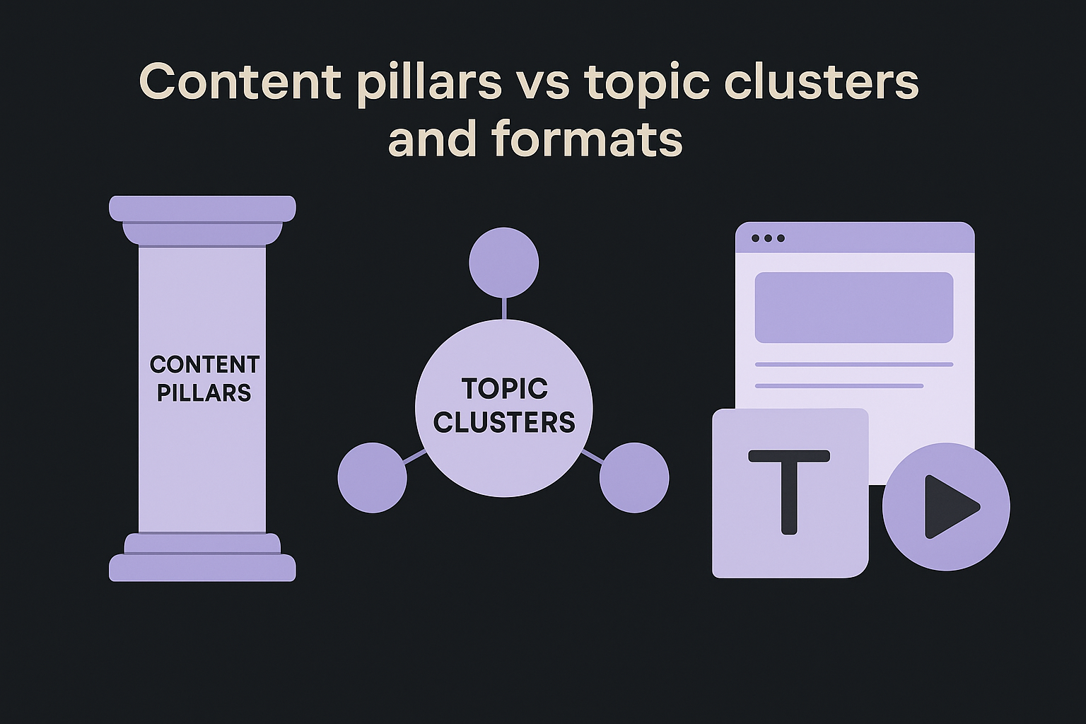 Content pillars vs topic clusters and formats