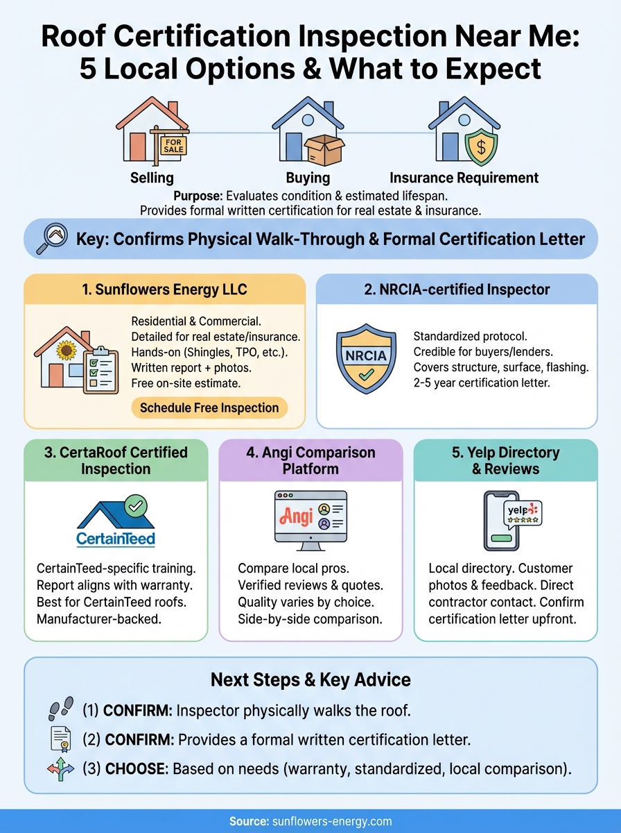roof certification inspection near me infographic