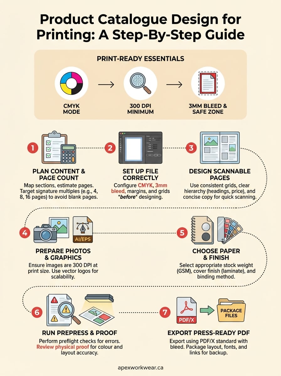 product catalog design for printing infographic