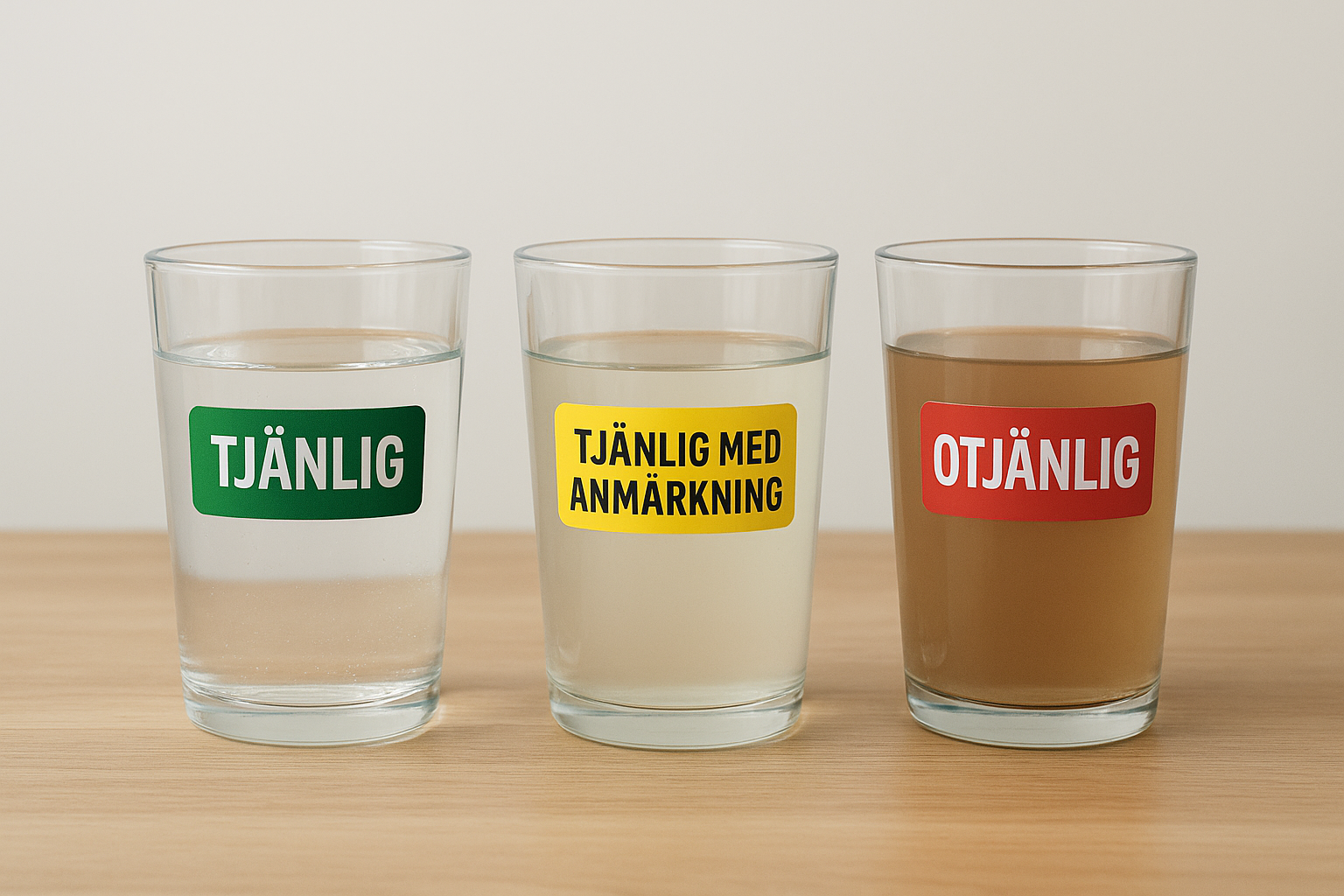 Klassificeringen tjänligt, tjänligt med anmärkning och otjänligt