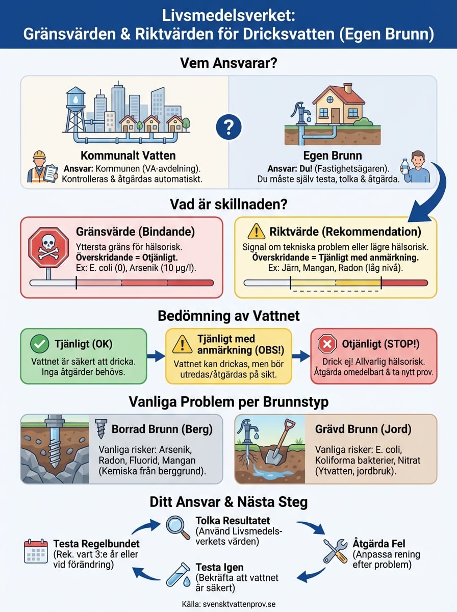 livsmedelsverket dricksvatten gränsvärden infographic