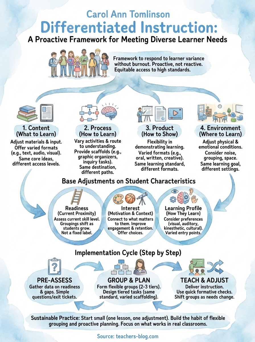 carol ann tomlinson differentiated instruction infographic