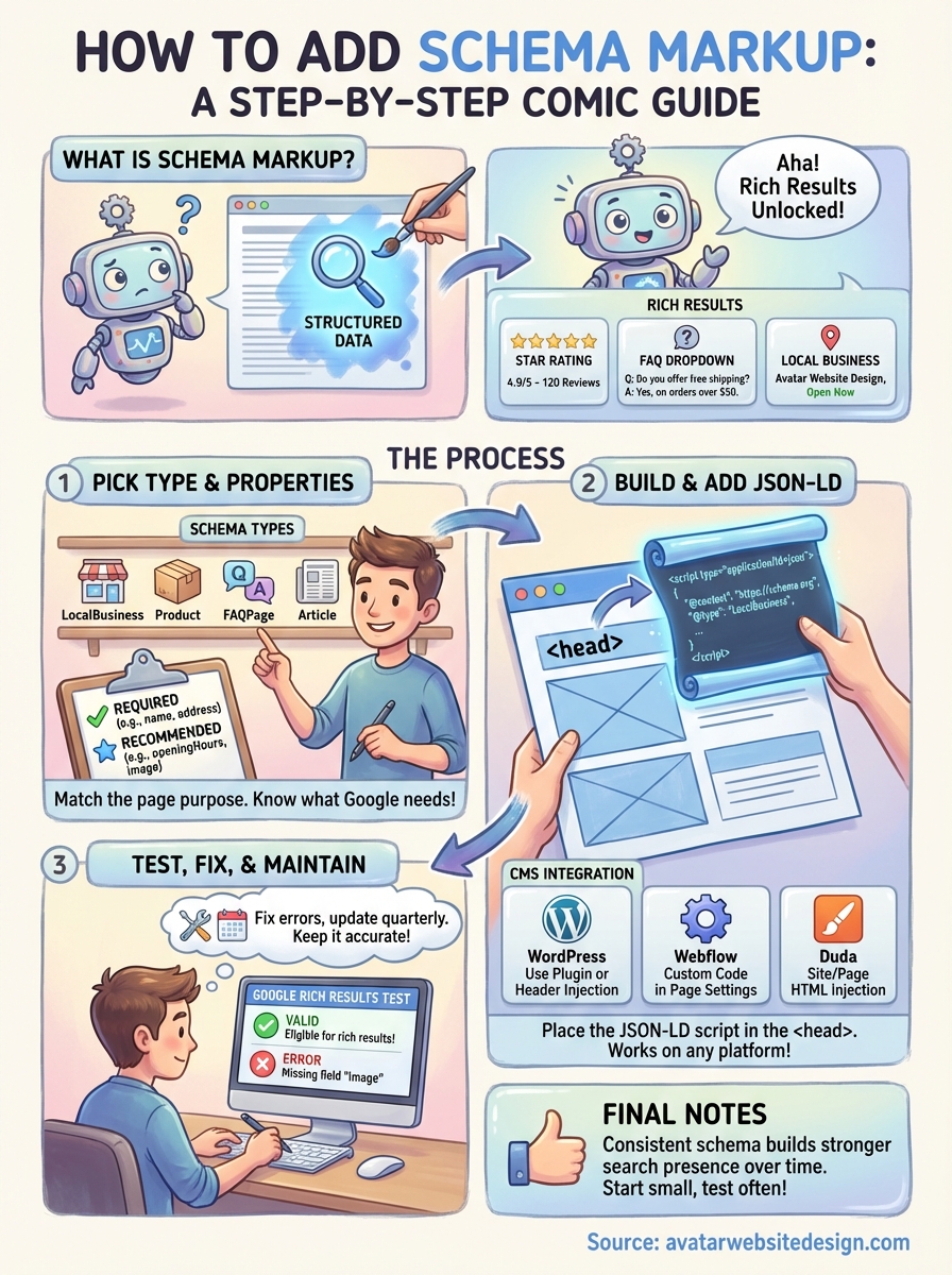 how to add schema markup infographic