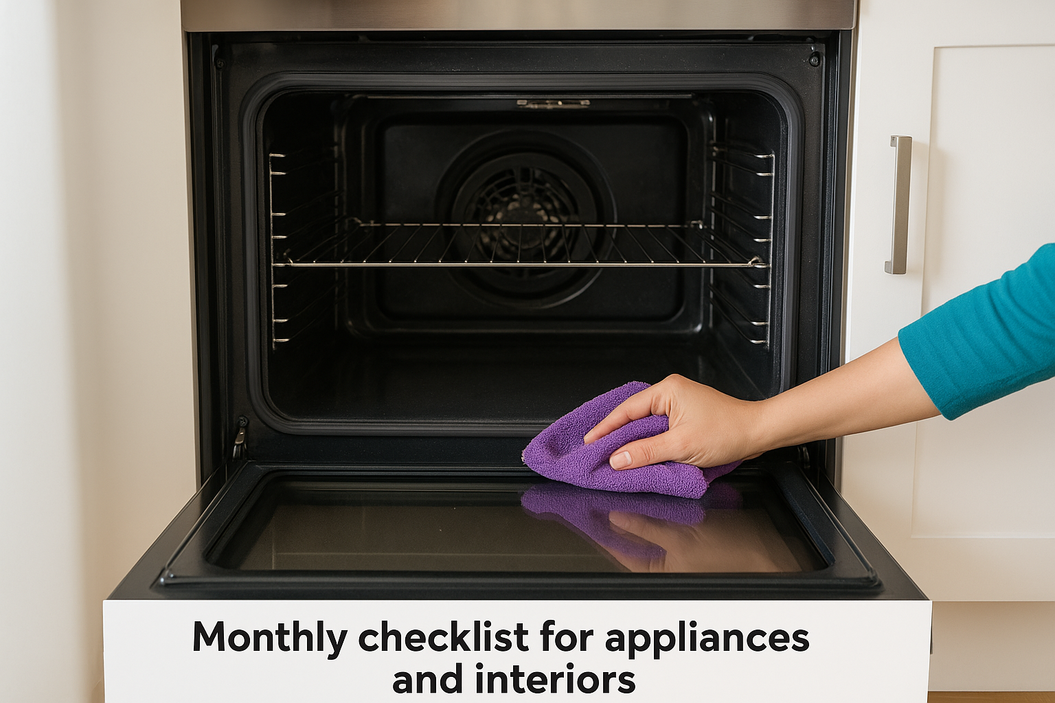 Monthly checklist for appliances and interiors