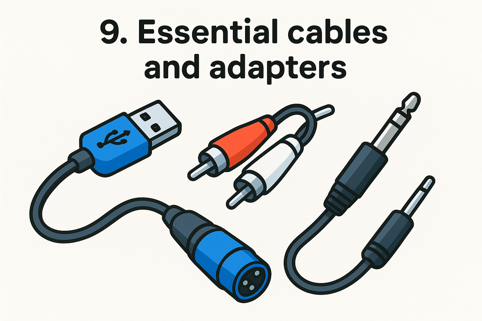 9. Essential cables and adapters