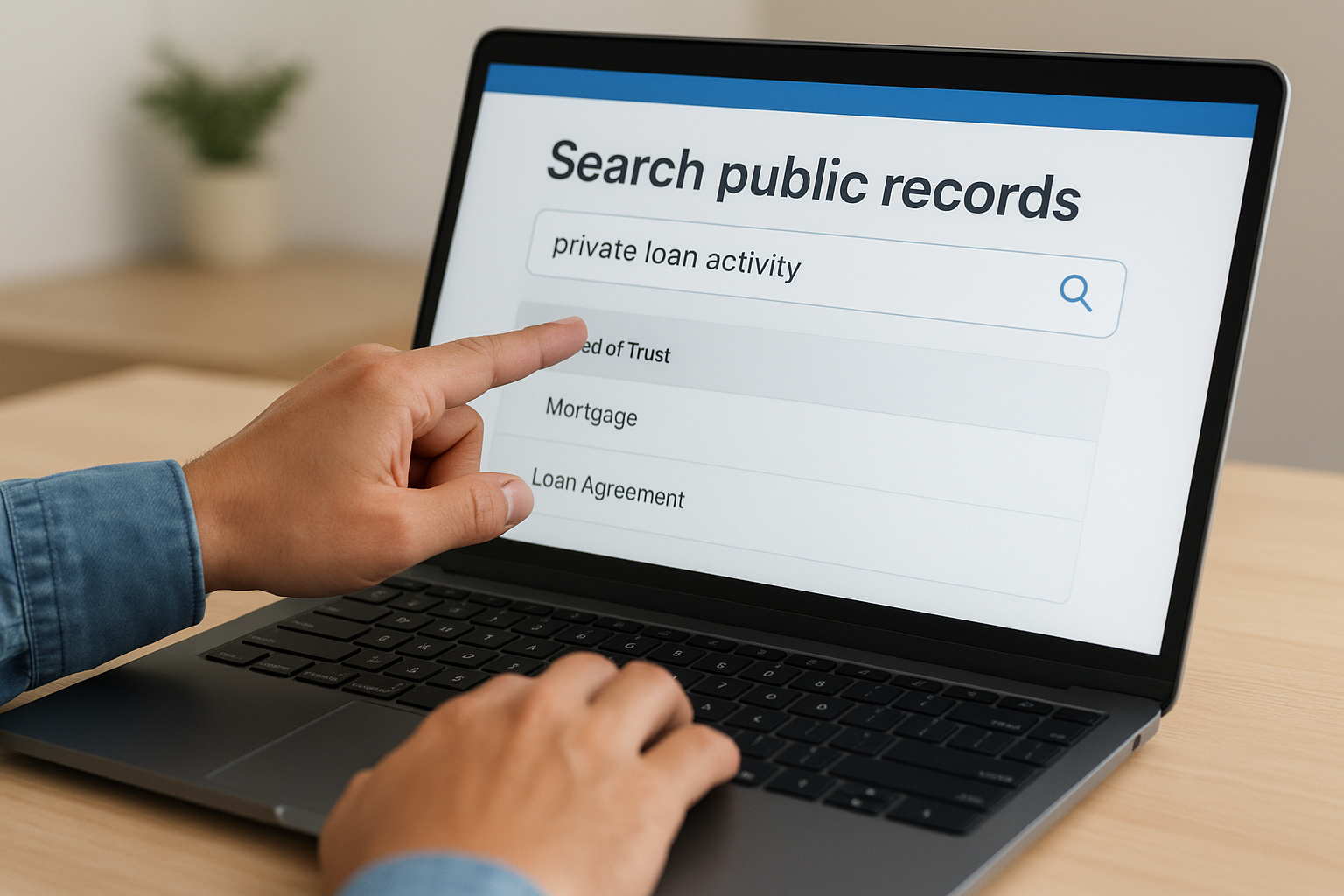 7. Search public records for recent private loan activity