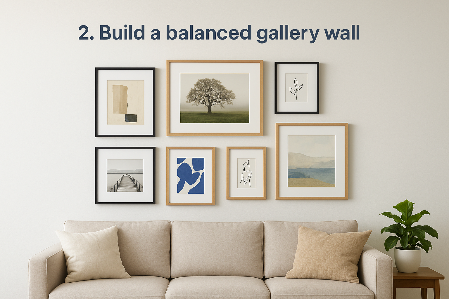 2. Build a balanced gallery wall