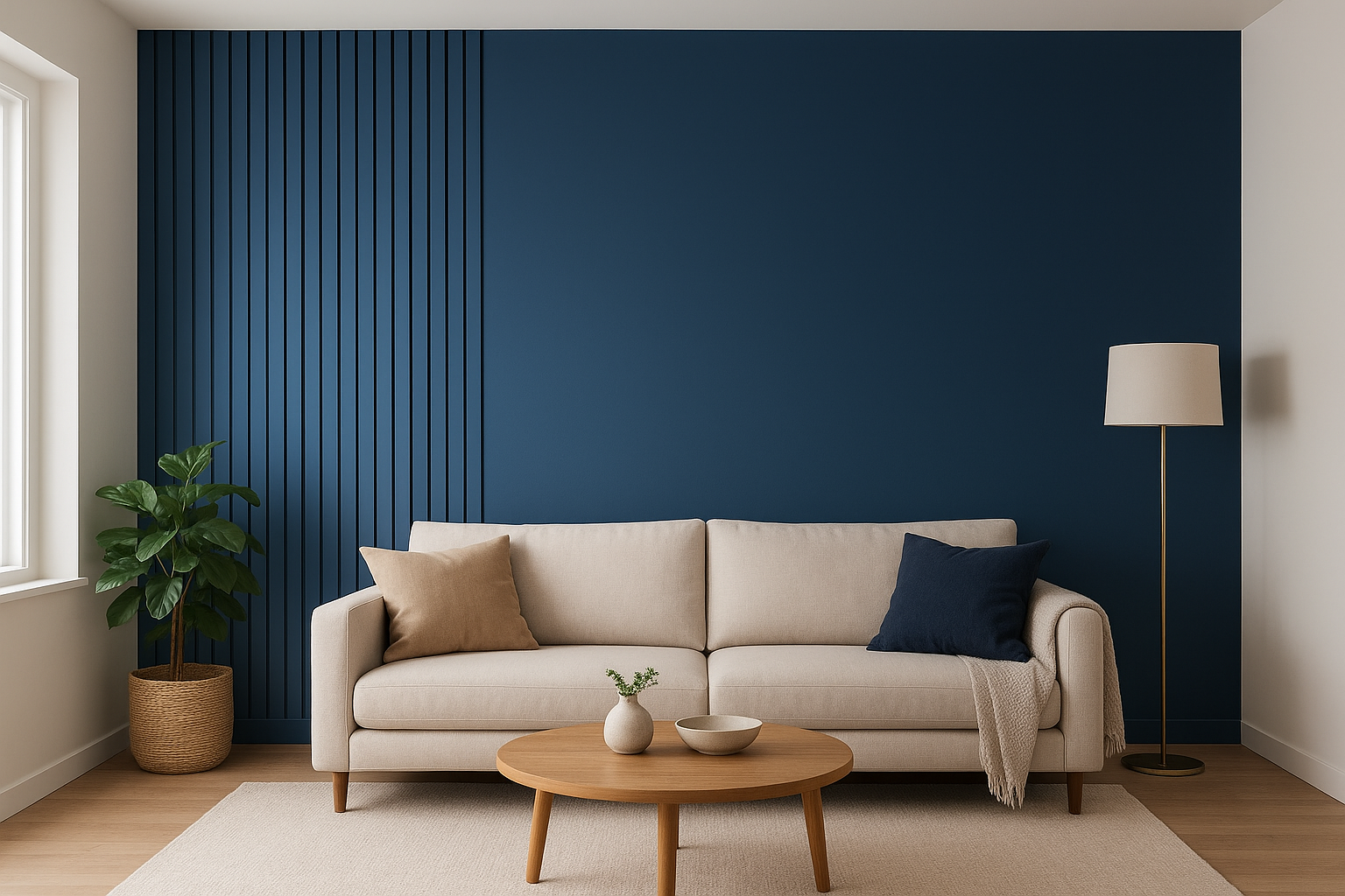 6. Create an accent wall with paint, paneling, or slats