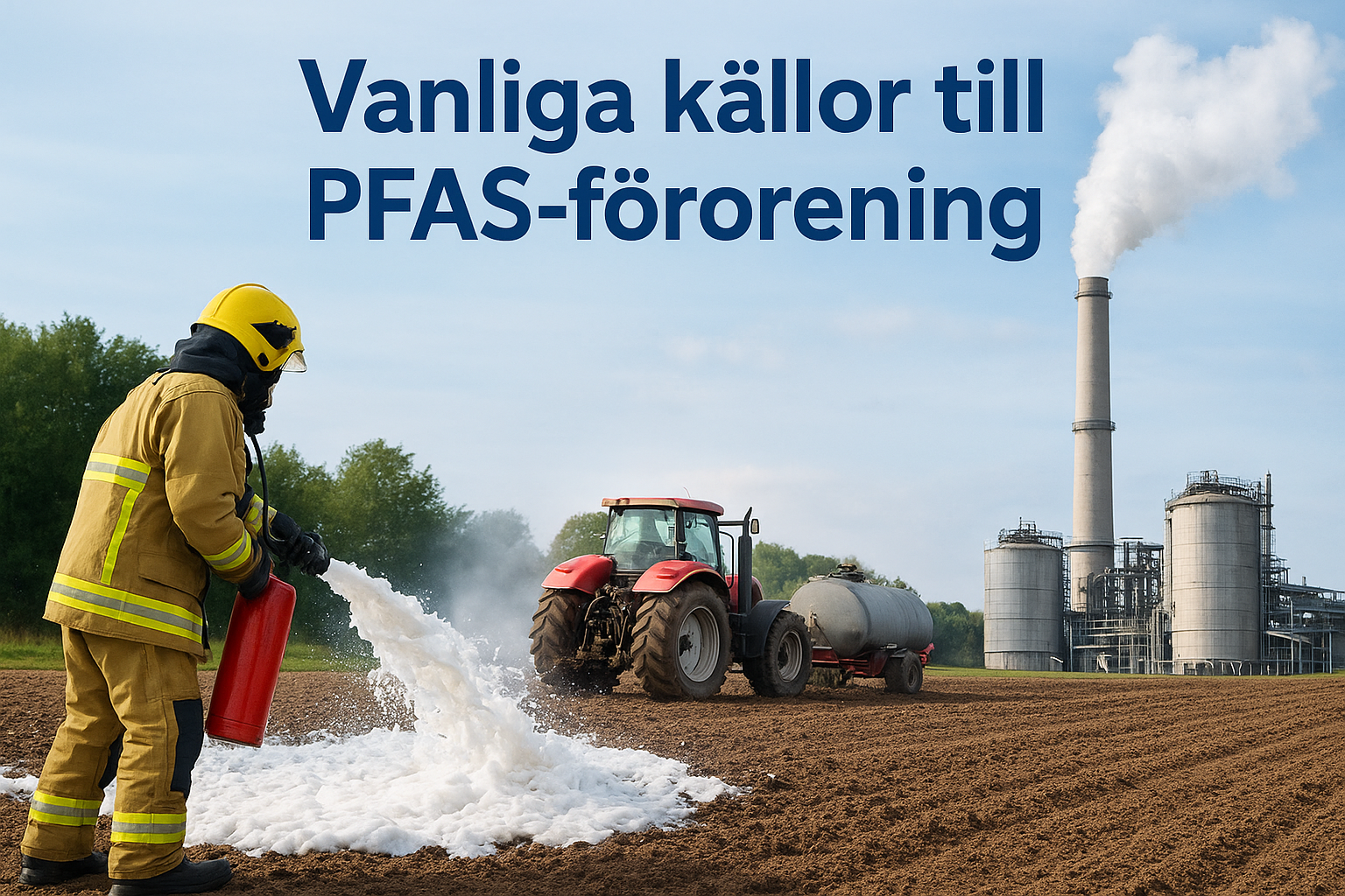Vanliga källor till PFAS-förorening
