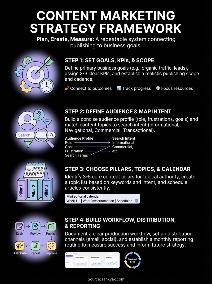 content marketing strategy framework infographic