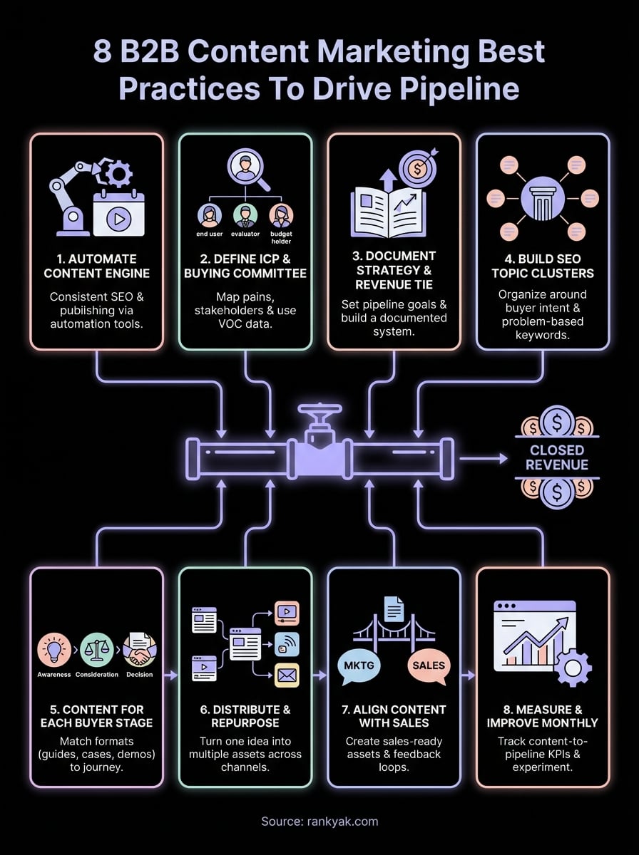 b2b content marketing best practices infographic