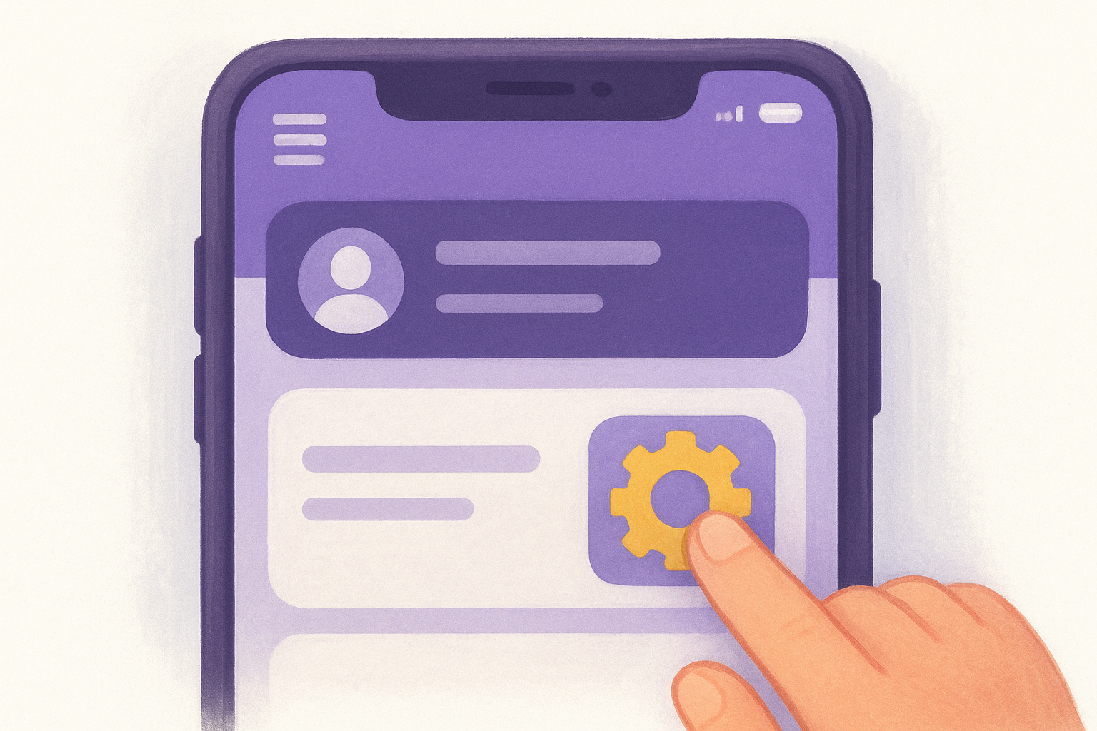 Open account settings on mobile