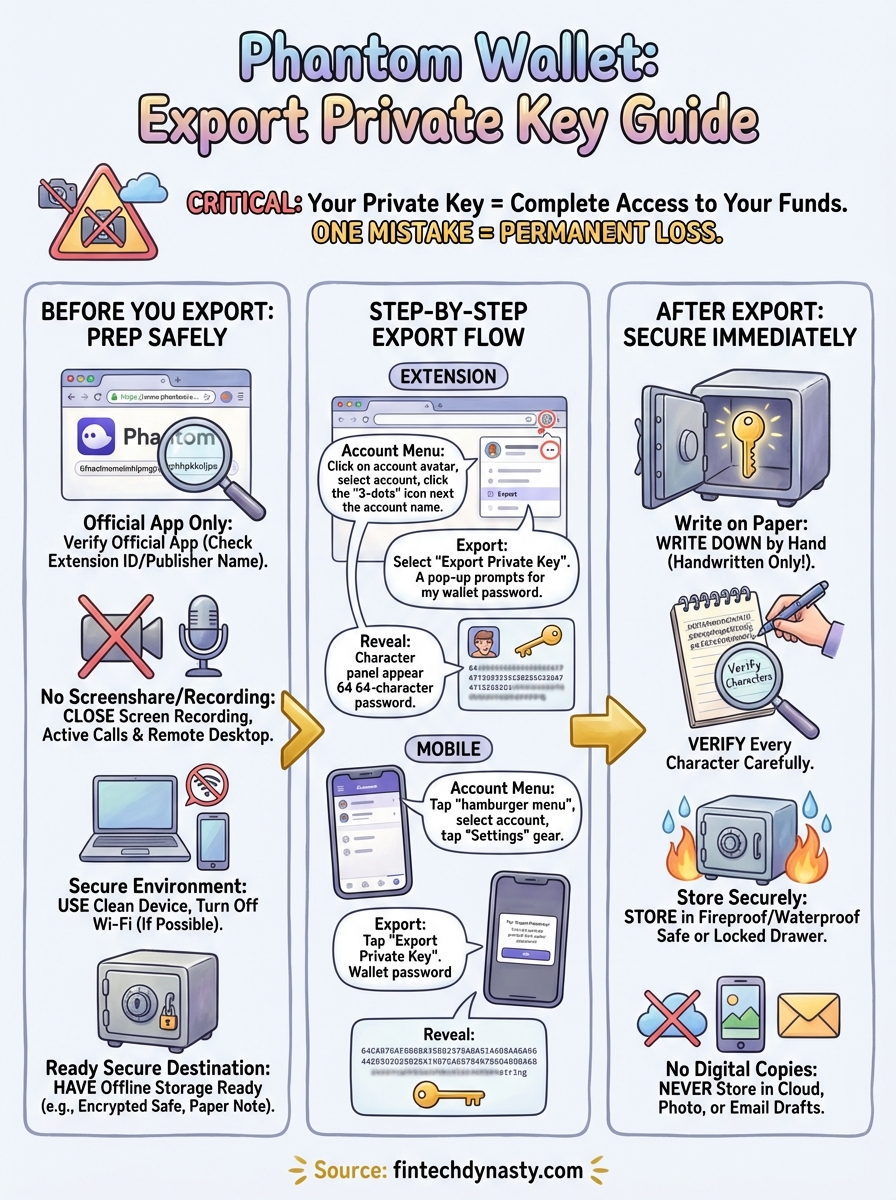 phantom wallet export private key infographic