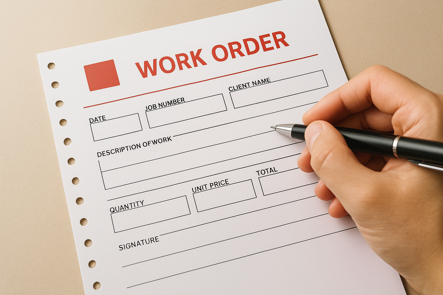 Design perforated NCR forms that people fill out fast