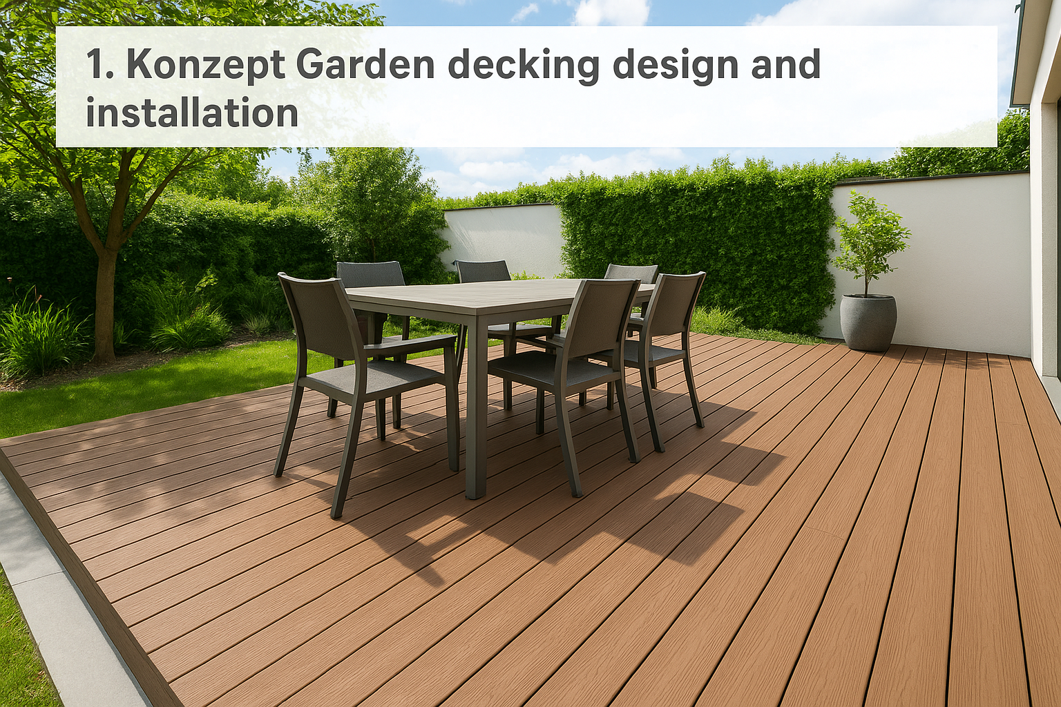 1. Konzept Garden decking design and installation