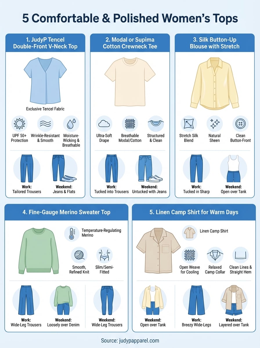 comfortable women's tops infographic