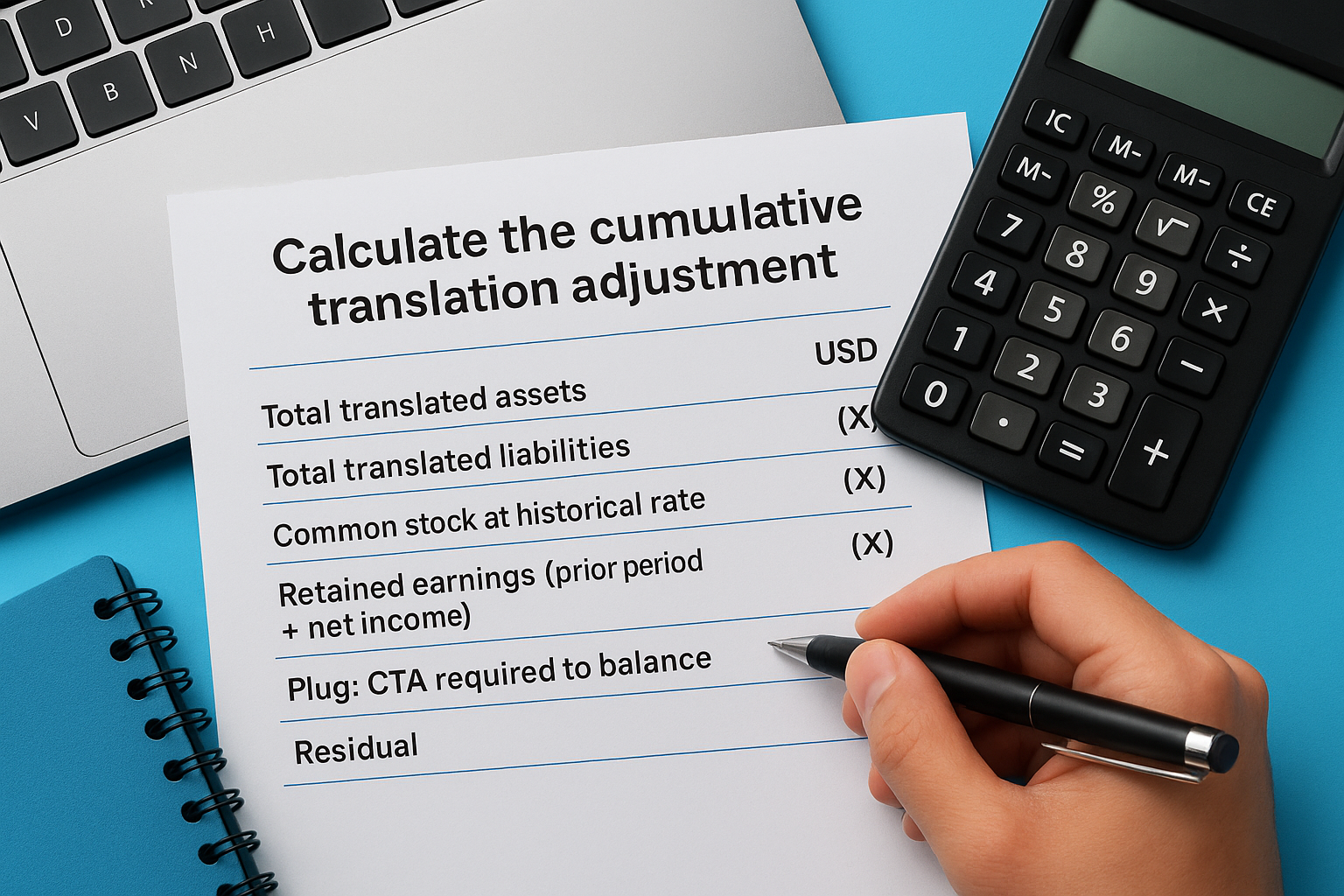 Calculate the cumulative translation adjustment