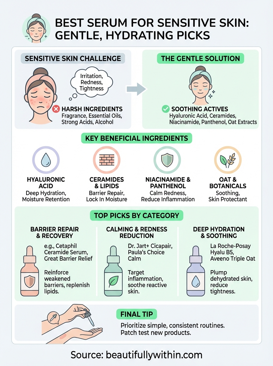 best serum for sensitive skin infographic