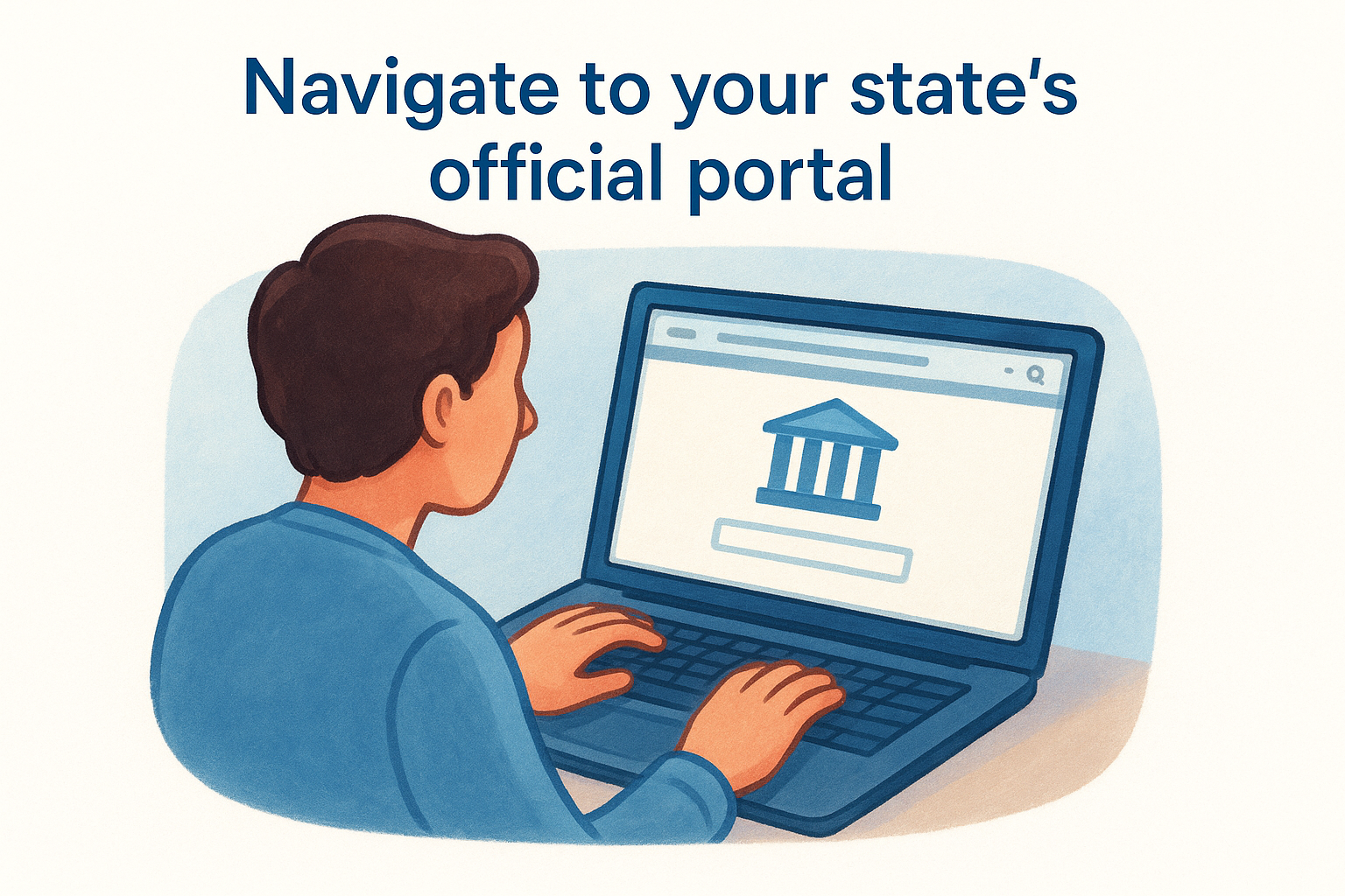 Navigate to your state's official portal
