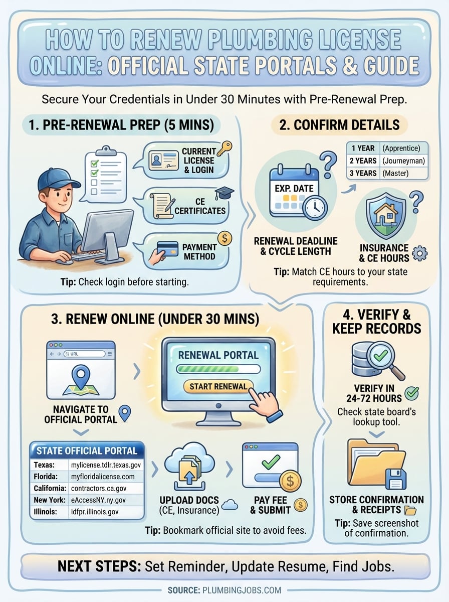 renew plumbing license online infographic