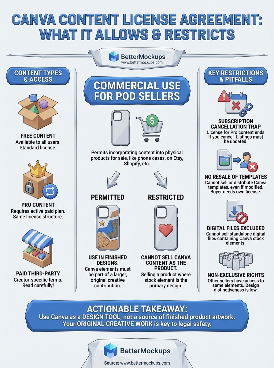 canva content license agreement infographic