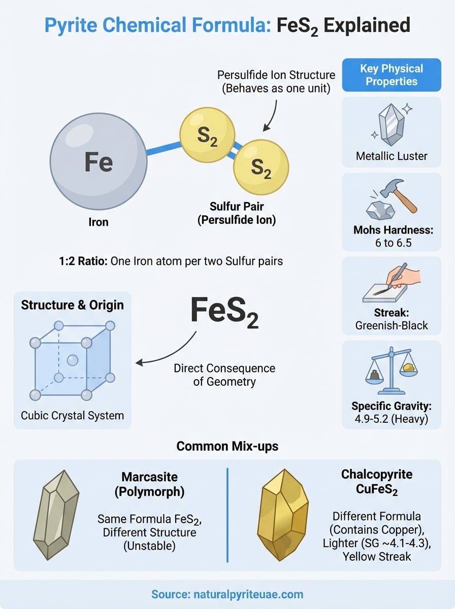 pyrite chemical formula infographic