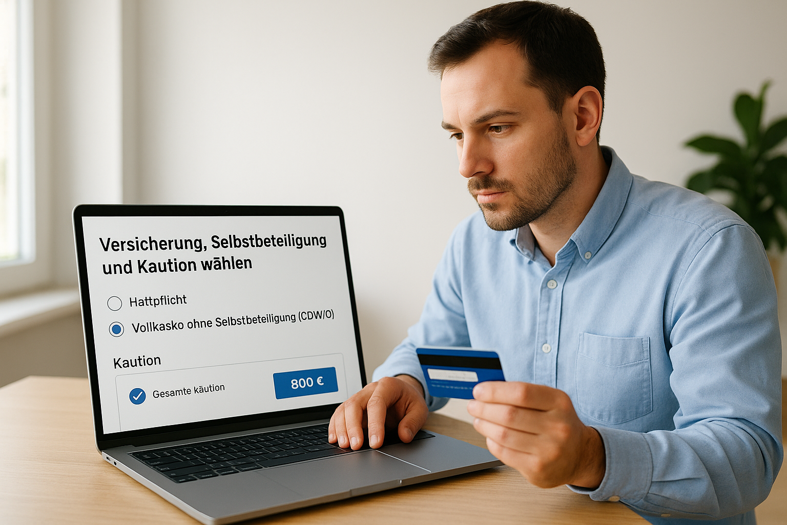 Schritt 3. Versicherung, Selbstbeteiligung und Kaution richtig wählen
