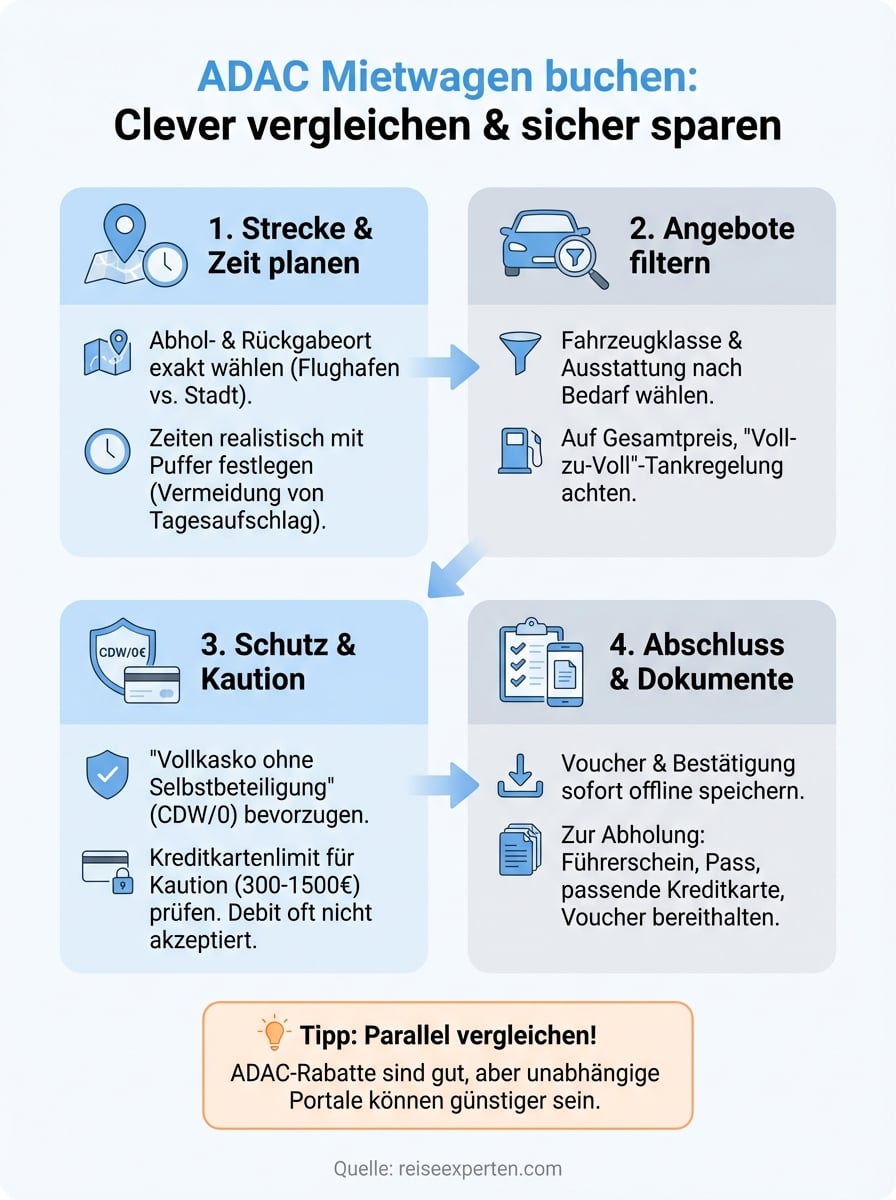 adac mietwagen buchen infographic