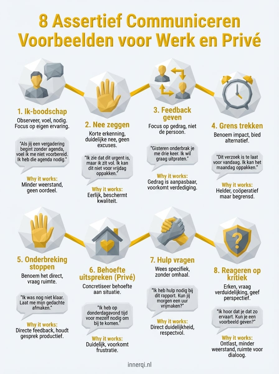 assertief communiceren voorbeelden infographic