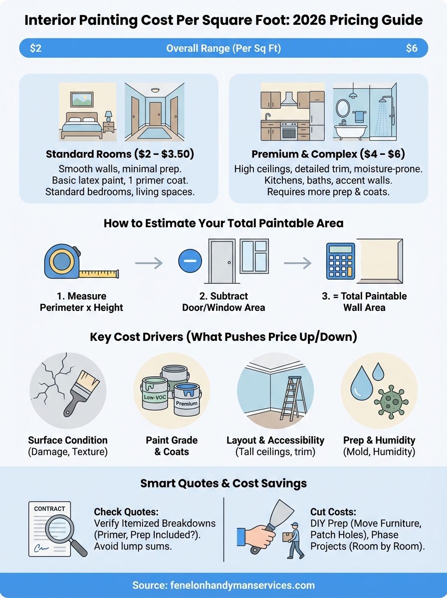 interior painting cost per square foot infographic