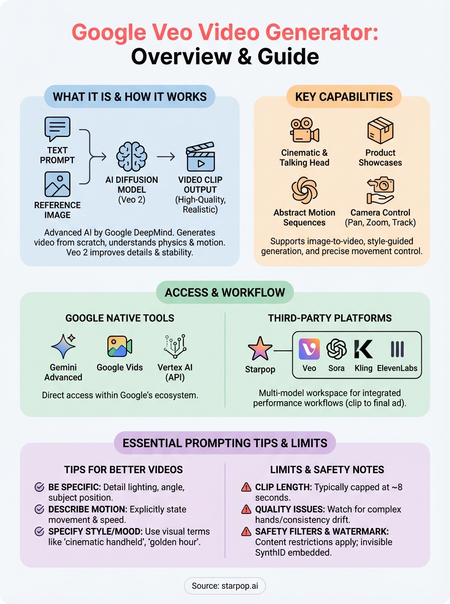 google veo video generator infographic