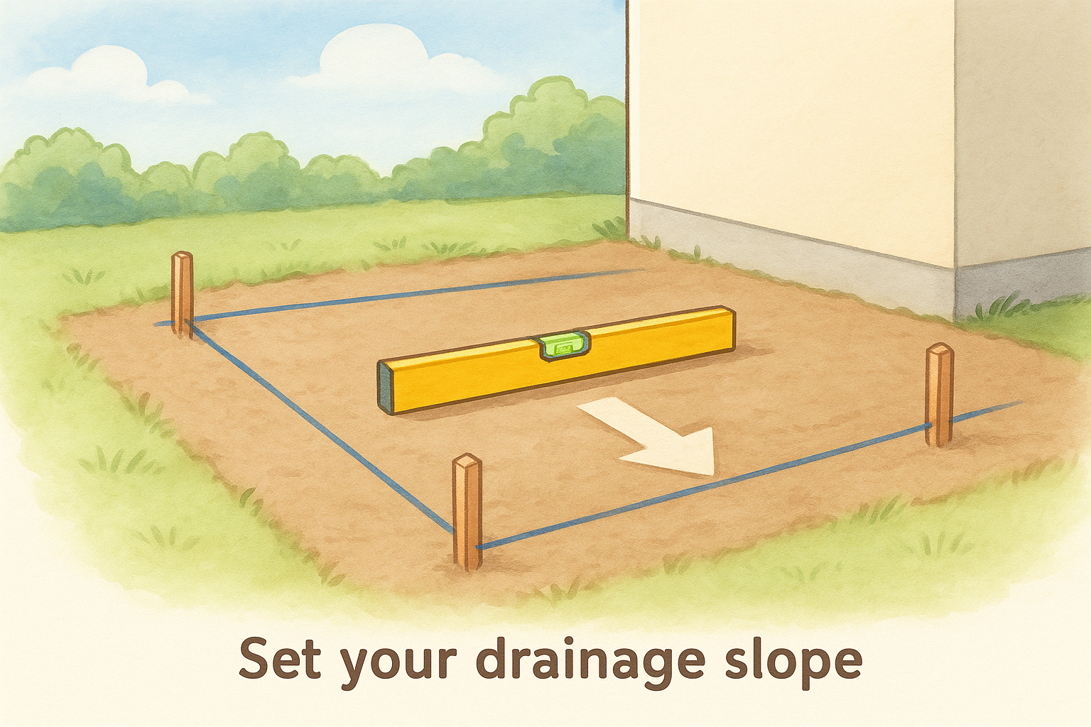 Set your drainage slope